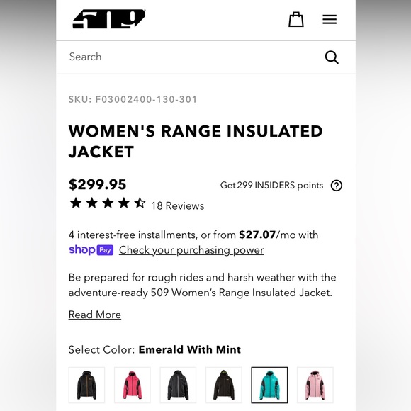 509 Women’s Range Insulated Jacket - Picture 7 of 7